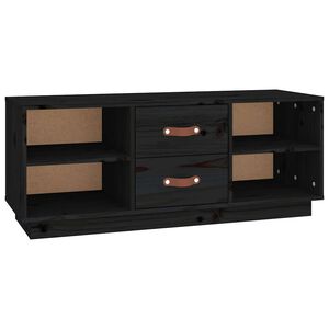 vidaXL fekete t&ouml;m&ouml;r fenyőfa TV-szekr&eacute;ny 100x34x40 cm