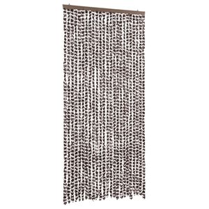 vidaXL barna &eacute;s feh&eacute;r zsen&iacute;lia rovarf&uuml;gg&ouml;ny 100 x 220 cm