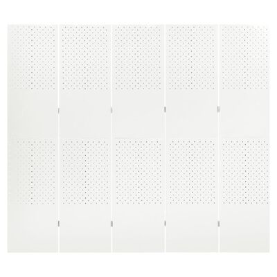vidaXL 2 db fehér acél 5-paneles térelválasztó 200 x 180 cm
