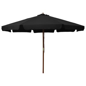 vidaXL fekete k&uuml;lt&eacute;ri napernyő far&uacute;ddal 330 cm