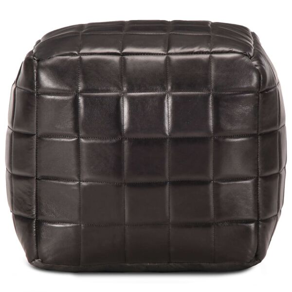 vidaXL fekete val&oacute;di kecskebőr puff 40 x 40 x 40 cm