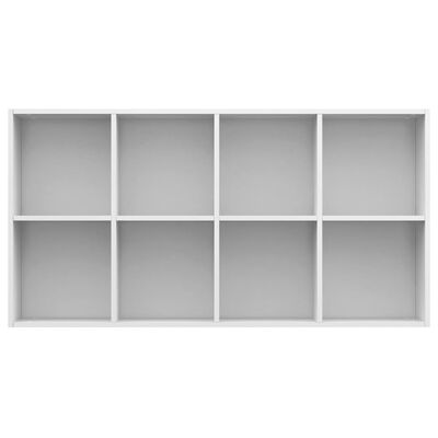 vidaXL magasfényű fehér forgácslap könyv-/tálalószekrény 66x30x130 cm