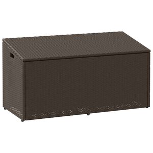 vidaXL barna polyrattan kerti t&aacute;rol&oacute;l&aacute;da 110x50x58 cm