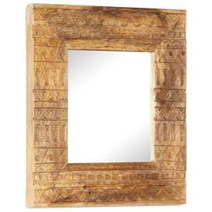 vidaXL k&eacute;zzel faragott t&ouml;m&ouml;r mang&oacute;fa t&uuml;k&ouml;r 50 x 50 x 2,5 cm