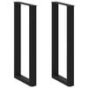 vidaXL 2 db U alak&uacute; b&aacute;rasztall&aacute;b, fekete, 40 x (100-101) cm, ac&eacute;l