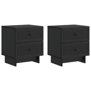 vidaXL &Eacute;jjeliszekr&eacute;ny 2 db Fekete 43 x 34,5 x 47,5 cm Szerelt Fa