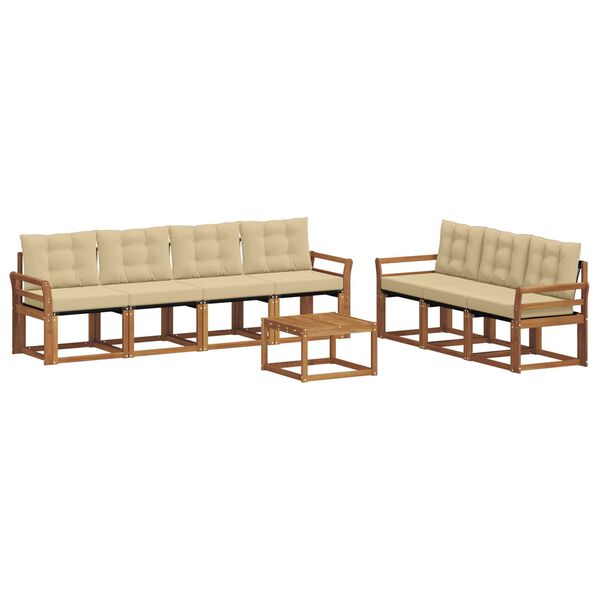 vidaXL K&uuml;lt&eacute;ri kanap&eacute; szett p&aacute;rn&aacute;val 8 pcs Term&eacute;szetes &eacute;s b&eacute;zs