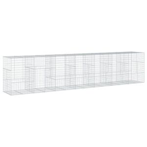 vidaXL horganyzott vas gabion kos&aacute;r fed&eacute;llel 700 x 100 x 150 cm