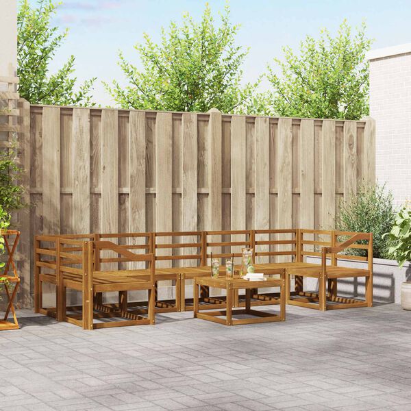 vidaXL K&uuml;lt&eacute;ri kanap&eacute; szett 8 pcs Term&eacute;szetes T&ouml;m&ouml;r Ak&aacute;cfa