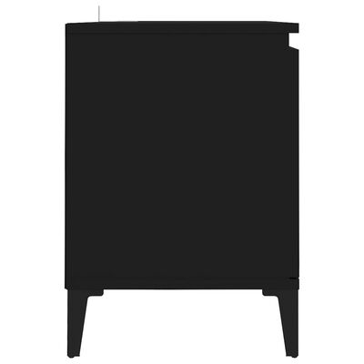 vidaXL fekete TV-szekrény fémlábakkal 103,5 x 35 x 50 cm