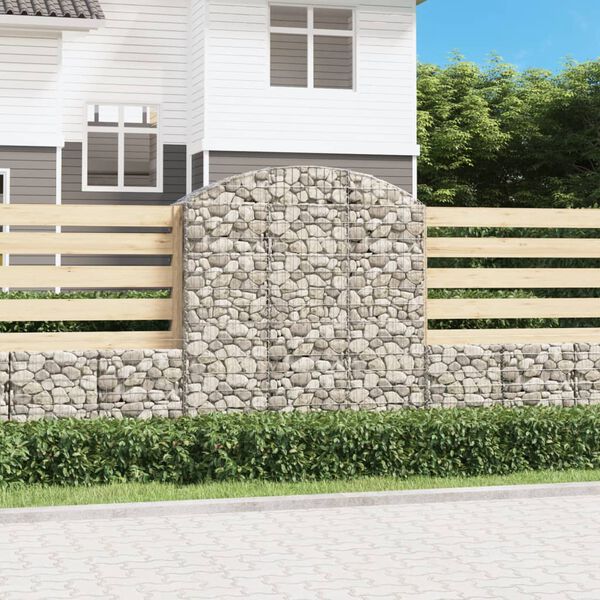 vidaXL &iacute;ves horganyzott vas gabion kos&aacute;r 150x50x160/180 cm
