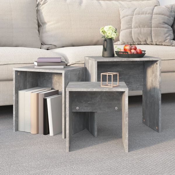 vidaXL 3 db betonsz&uuml;rke szerelt fa rak&aacute;solhat&oacute; doh&aacute;nyz&oacute;asztal