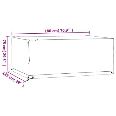 vidaXL 2 db téglalap alakú kerti bútorhuzat 8 fűzőlyukkal 180x122x75cm
