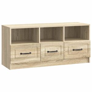 vidaXL TV szekr&eacute;ny fi&oacute;kkal Sonoma T&ouml;lgy 102 x 34,5 x 47 cm Szerelt Fa