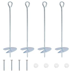 vidaXL F&ouml;ldi horgony 4 pcs Ez&uuml;st &Oslash;10 x 40 cm Galvaniz&aacute;lt f&eacute;m