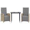vidaXL 3 r&eacute;szes vil&aacute;gossz&uuml;rke polyrattan bisztr&oacute;garnit&uacute;ra p&aacute;rn&aacute;kkal