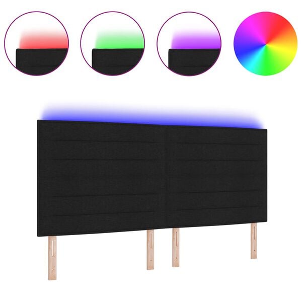 vidaXL LED &aacute;gyt&aacute;mla LED -es l&aacute;mp&aacute;kkal Fekete 200 cm Poli&eacute;szter