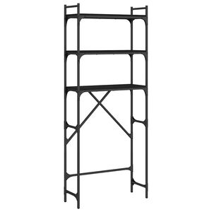 vidaXL fekete szerelt fa mos&oacute;g&eacute;ppolc 67 x 25 x 163 cm
