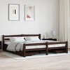 vidaXL 4 fiókos sötétbarna tömör fenyőfa ágykeret 180 x 200 cm