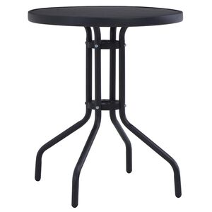 vidaXL fekete ac&eacute;l &eacute;s &uuml;veg kerti asztal 80 cm