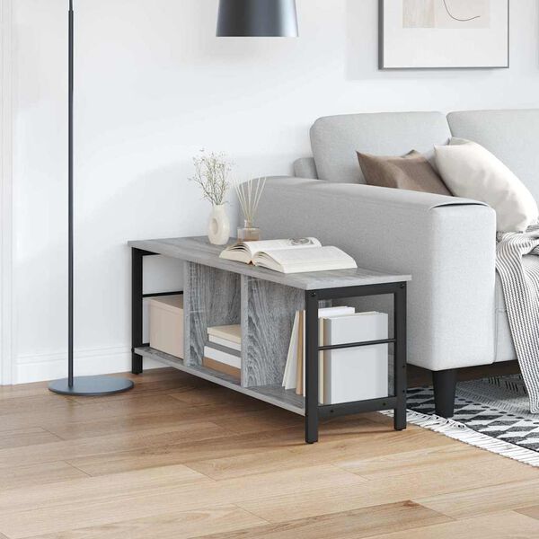 vidaXL K&ouml;nyvespolc Sz&uuml;rke Sonoma 102 x 32 x 40,5 cm Faanyag