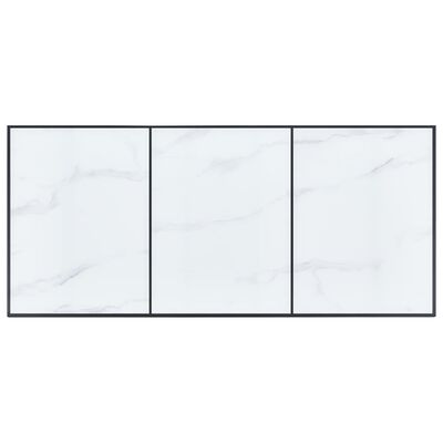 vidaXL fehér edzett üveg étkezőasztal 180 x 90 x 75 cm