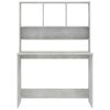 vidaXL betonszürke forgácslap íróasztal polcokkal 110 x 45 x 157 cm