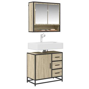 vidaXL sonoma t&ouml;lgy szerelt fa f&uuml;rdőszobai mosd&oacute;szekr&eacute;ny 65x33x60 cm