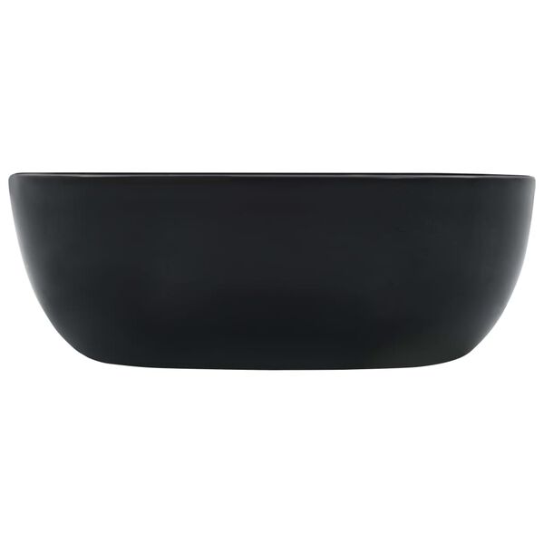 vidaXL fekete kerámia mosdókagyló 42,5 x 42,5 x 14,5 cm