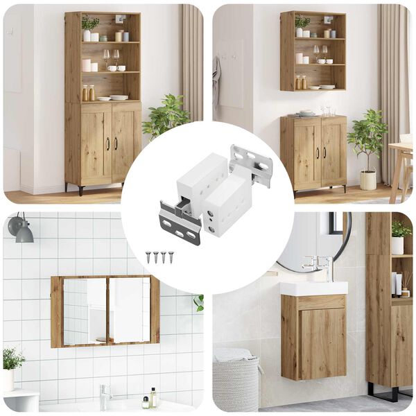 vidaXL Szekr&eacute;ny f&eacute;makaszt&oacute; 12 pcs Feh&eacute;r 70 x 48 x 19 mm Vas &eacute;s Műanyag