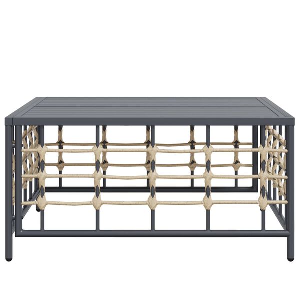 vidaXL antracitszürke polyrattan kerti asztal 70 x 70 x 34 cm