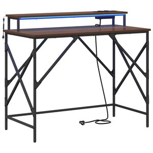 vidaXL Asztal Barna T&ouml;lgy 100 x 50 x 86,5 cm Szerelt Fa