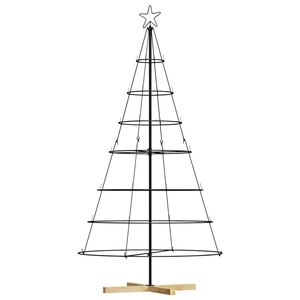vidaXL Kar&aacute;csonyi k&uacute;p fa &aacute;llv&aacute;nnyal Fekete 180,5 cm Ac&eacute;l