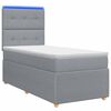 vidaXL LED Boxspring &Aacute;gy Mattal Vil&aacute;gossz&uuml;rke 90 x 190 cm Sz&ouml;vet