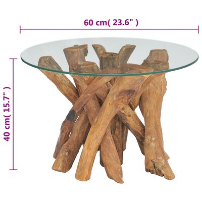 vidaXL 60 cm tömör tíkfa dohányzóasztal