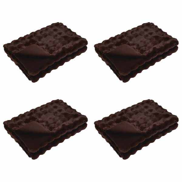 vidaXL Műny&uacute;l szőrm&eacute;s takar&oacute; 4 pcs Teve 220 x 240 cm Poli&eacute;szter