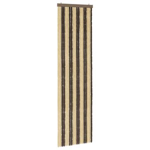 vidaXL Rovar F&uuml;gg&ouml;ny Chenille S&ouml;t&eacute;tbarna &eacute;s B&eacute;zs 56 x 200 cm 100% PP