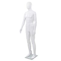 vidaXL fényes fehér, egész alakos férfi próbababa üvegtalppal 185 cm