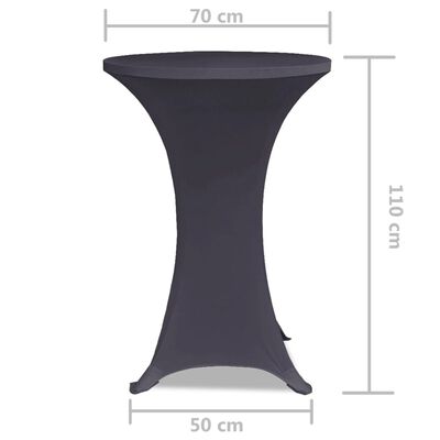 vidaXL 2 darab antracitszürke nyújtható asztalterítő 70 cm
