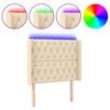 vidaXL kr&eacute;msz&iacute;nű sz&ouml;vet LED-es fejt&aacute;mla 93x16x118/128 cm
