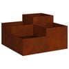 vidaXL Kerti cser&eacute;p Rozsd&aacute;s 80 x 80 x 48 cm Időj&aacute;r&aacute;s&aacute;ll&oacute; ac&eacute;l