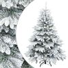 vidaXL Műanyag Rugalmas Kar&aacute;csonyf&aacute;t Havas Flokkal Feh&eacute;r 150 cm
