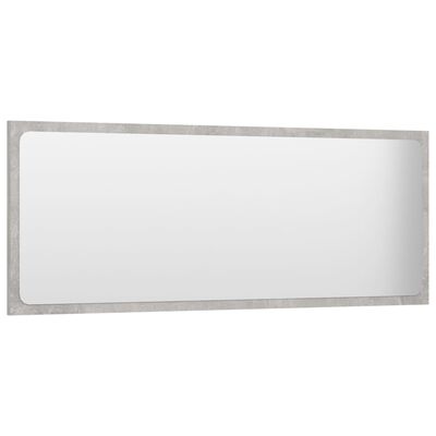 vidaXL betonszürke forgácslap LED-es fürdőszobatükör 100 x 1,5 x 37 cm