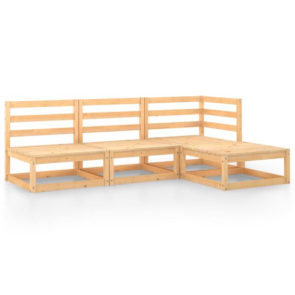 vidaXL 4 r&eacute;szes t&ouml;m&ouml;r fenyőfa kerti b&uacute;torgarnit&uacute;ra