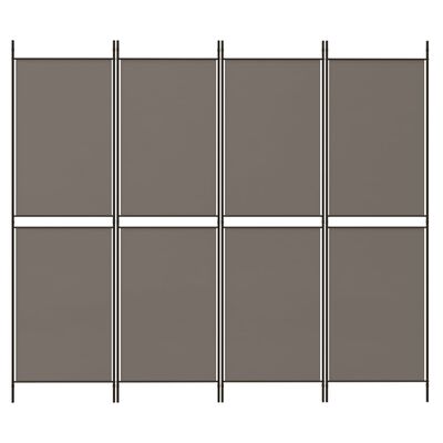 vidaXL 4 paneles antracitszürke szövet térelválasztó 200 x 180 cm