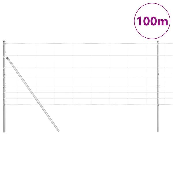 vidaXL Ker&iacute;t&eacute;soszlop Galvaniz&aacute;lt 100 x 1 m Ac&eacute;l