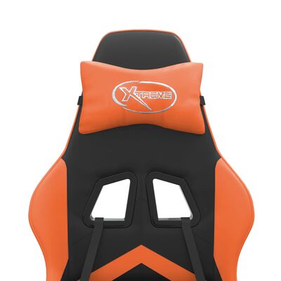 vidaXL fekete és narancssárga műbőr játékszék lábtartóval