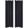 vidaXL 2 db fekete s&ouml;t&eacute;t&iacute;tőf&uuml;gg&ouml;ny f&eacute;m fűzőlyukakkal 135 x 175 cm