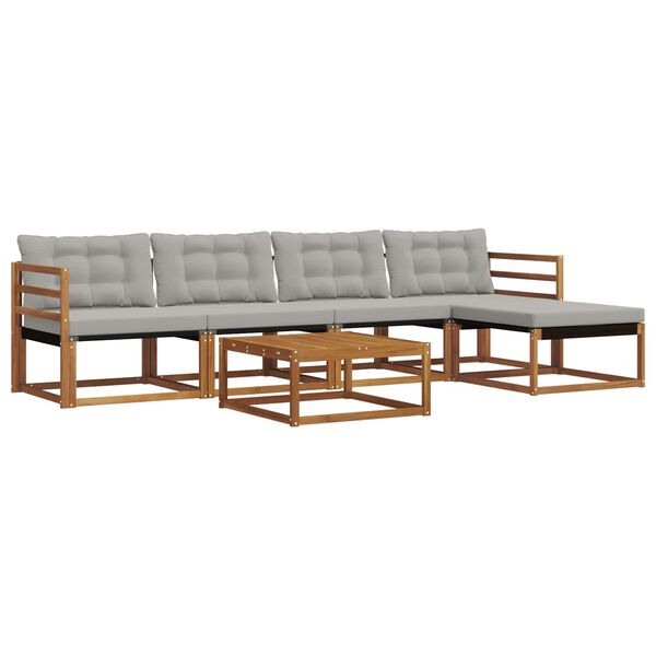 vidaXL K&uuml;lt&eacute;ri kanap&eacute; szett 6 pcs Term&eacute;szetes &eacute;s Vil&aacute;gossz&uuml;rke