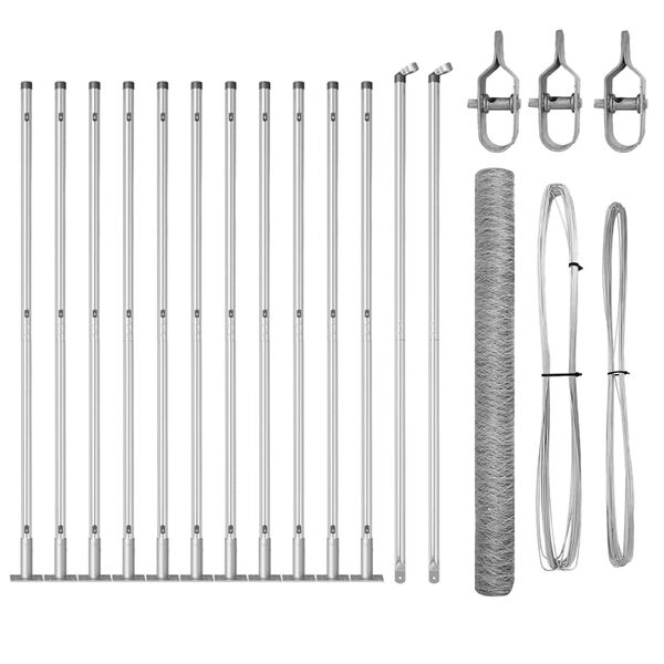 vidaXL Ker&iacute;t&eacute;soszlop Ez&uuml;st 25 x 1,5 m (36 mm r&aacute;cs) Ac&eacute;l